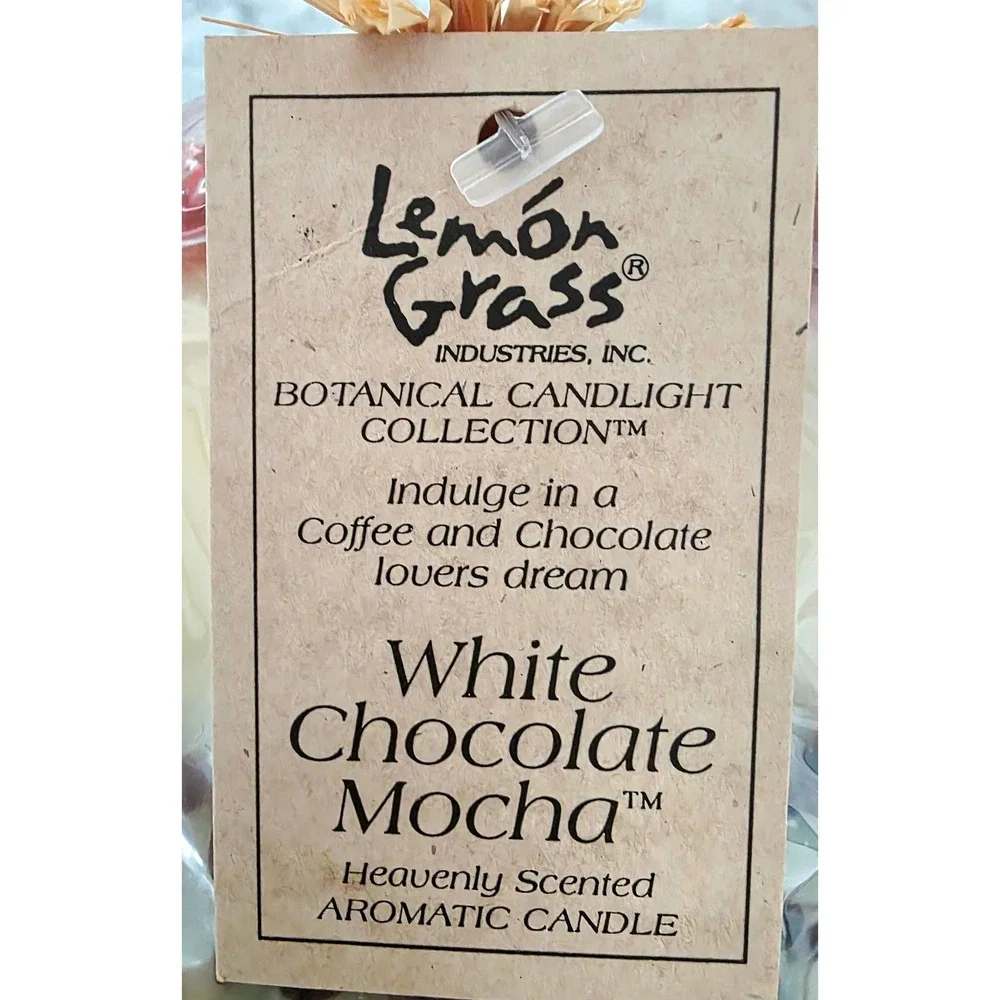 Lemon Grass White Chocolate Mocha Botanical Candle Aromatic Scented NEW‎